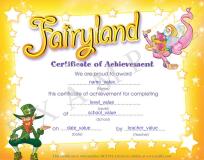 Express Publishing ELT Fairyland Certificate of Achievement, This is an example for a certificate issued by Express Publishing ELT