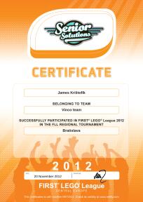 FLL Online Certificates 2012 EN, Certificate issued on an FLL tournament