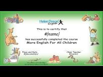 HelenDoronMoreEnglishForAllChildren, This certificate is issued by Helen Doron Sofia